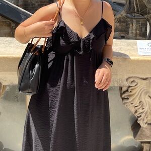 Black H&M Ruffle Dress